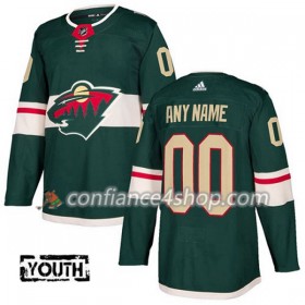 Adidas Maillot de Hockey Minnesota Wild Personnaliser 2017-2018 Vert Authentic - Enfant